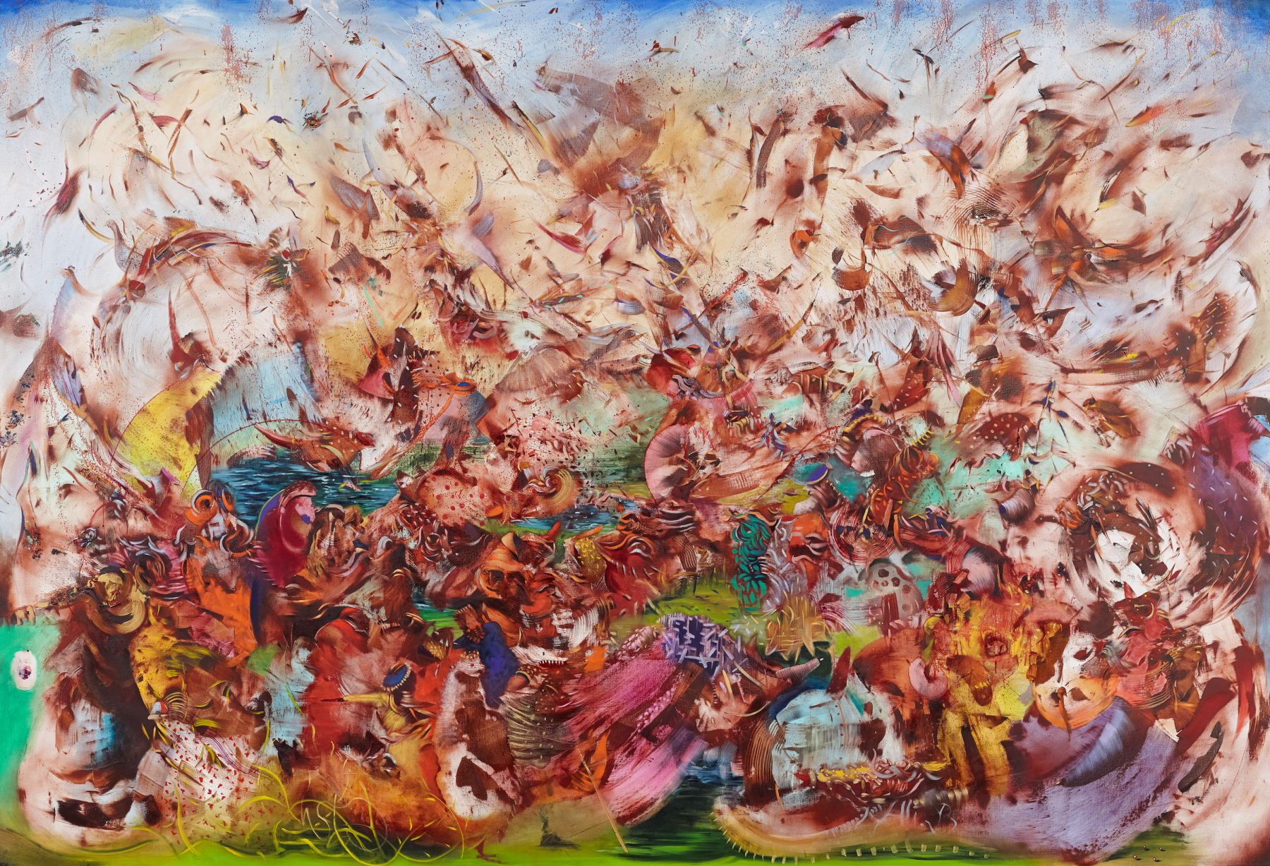 Contact (Контакт), 2013. Али Банисадр (Ali Banisadr) - современный иранский художник. Современная живопись. Художник синестет