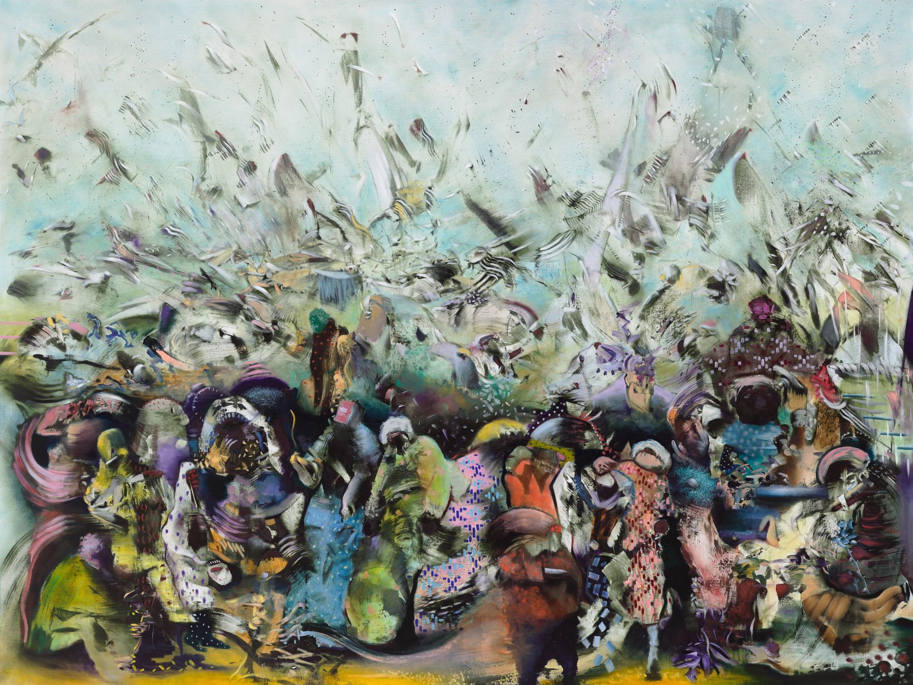 Mosaic People (Мозаичные Люди), 2017. Али Банисадр (Ali Banisadr) - современный иранский художник. Современная живопись. Художник синестет