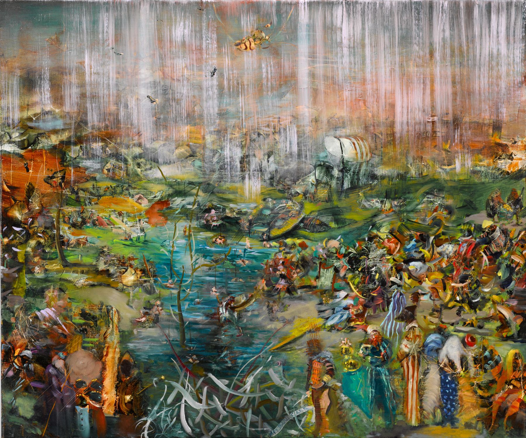 Fishing for Souls (Рыбалка для душ), 2009. Али Банисадр (Ali Banisadr) - современный иранский художник. Современная живопись