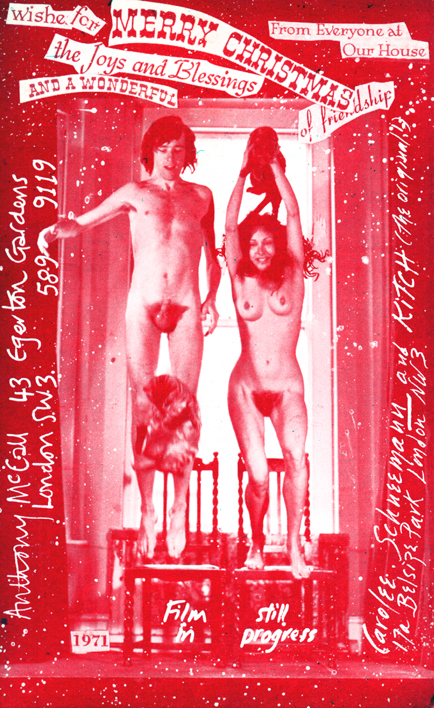 Кароли Шниманн и Энтони Макколл. Christmas card, 1971. Кароли Шниманн (Carolee Schneemann) - современная американская художница. Искусство США. Феминистское искусство, арт-феминизм