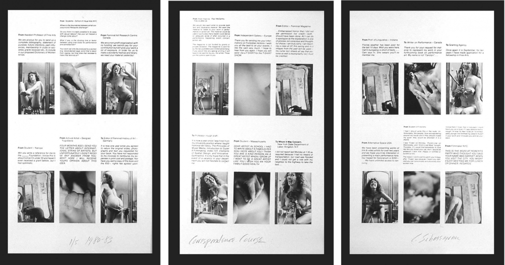 Correspondence Course (триптих), 1980-83. Кароли Шниманн (Carolee Schneemann) - современная американская художница. Искусство США. Феминистское искусство, арт-феминизм