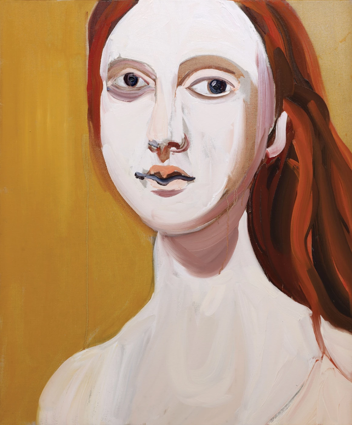 Red Head on Ochre, 2012. Шанталь Джофф (иногда Шанталь Жоффе, англ. Chantal Joffe) - британская художница. Современная живопись. Contemporary art, paintings