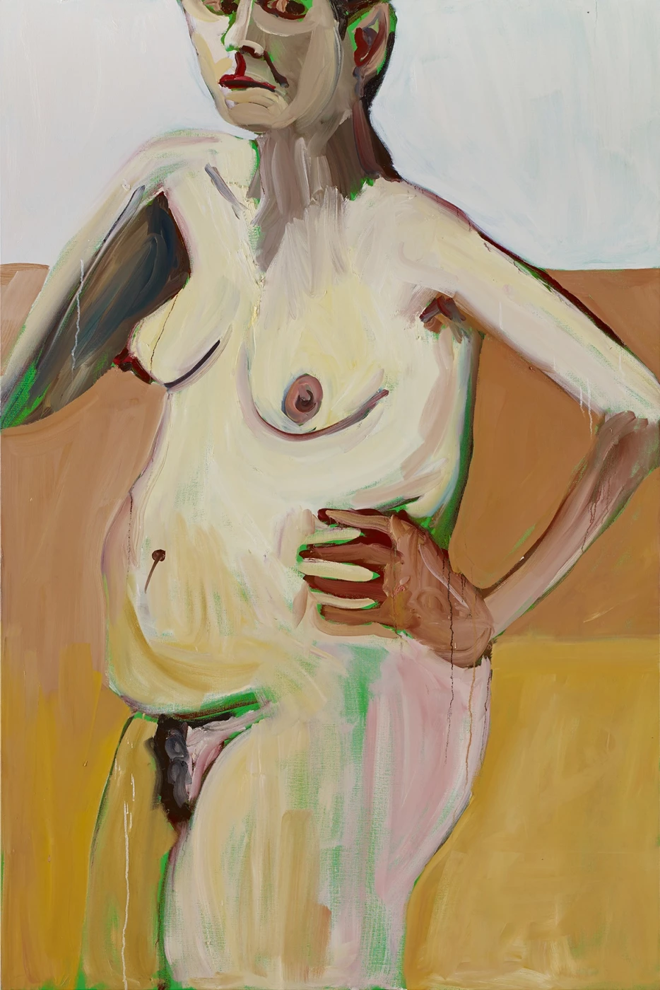 Self Portrait with Hand on Hip, 2014. Шанталь Джофф (иногда Шанталь Жоффе, англ. Chantal Joffe) - британская художница. Современная живопись. Contemporary art, paintings
