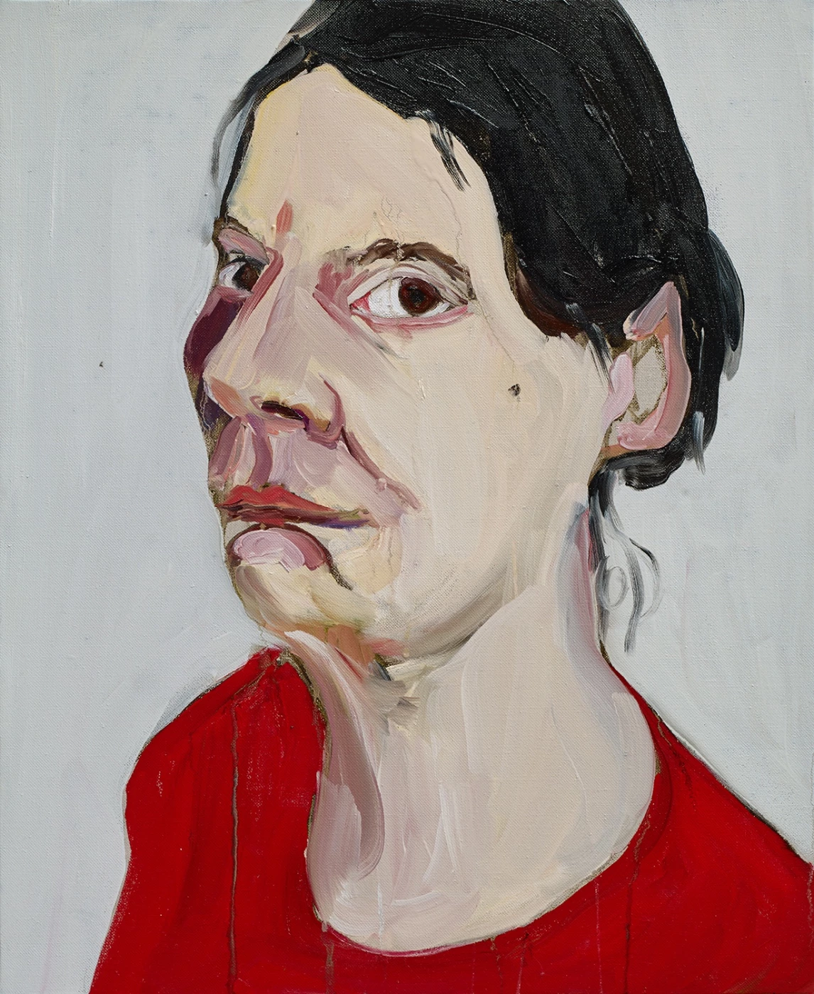 Self-Portrait in a Red Jumper, 2015. Шанталь Джофф (иногда Шанталь Жоффе, англ. Chantal Joffe) - британская художница. Современная живопись. Contemporary art, paintings