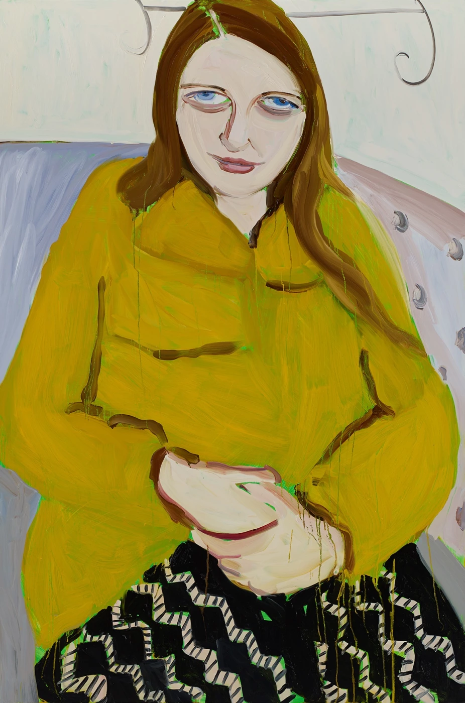 Moll in a Mustard Jacket, 2014. Шанталь Джофф (иногда Шанталь Жоффе, англ. Chantal Joffe) - британская художница. Современная живопись. Contemporary art, paintings