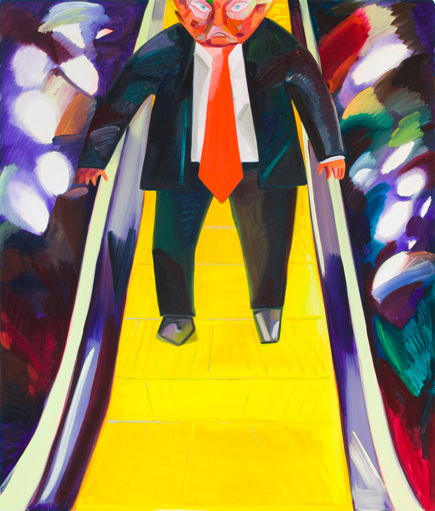 Trump Descending an Escalator, 2017. Дана Шутц (Dana Schutz) - современная американская художница. Современная живопись Америки
