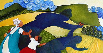 Иллюстрация из Grandmother Have the Angels Come? Эрин Эиттер Коно (Erin Eitter Kono) - современная американская художница. Современная живопись США