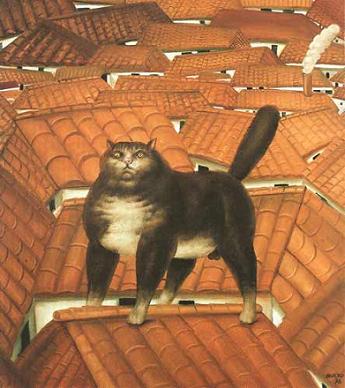 Современное искусство. Фернандо Ботеро. Кот на крыше