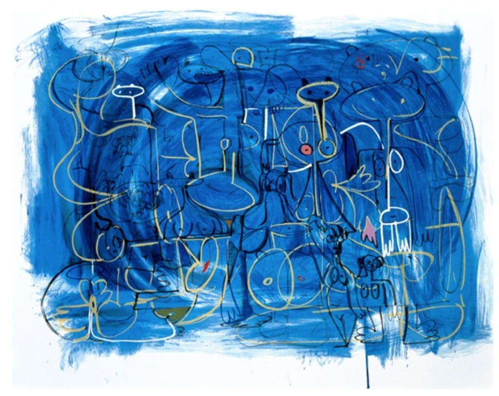 Abstract Composition in Blue, 1998. Джордж Кондо (George Condo) - современный американский художник. Искусственный реализм