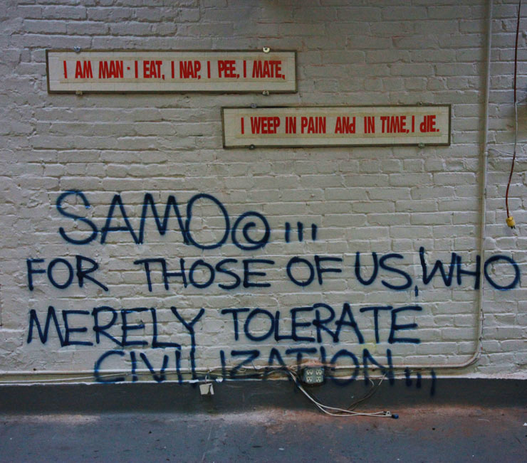 Граффити, Нью-Йорк, Сохо. Тег SAMO (1976-1979). Жан-Мишель Баския (Jean-Michel Basquiat) - американский художник. Неоэкспрессионизм