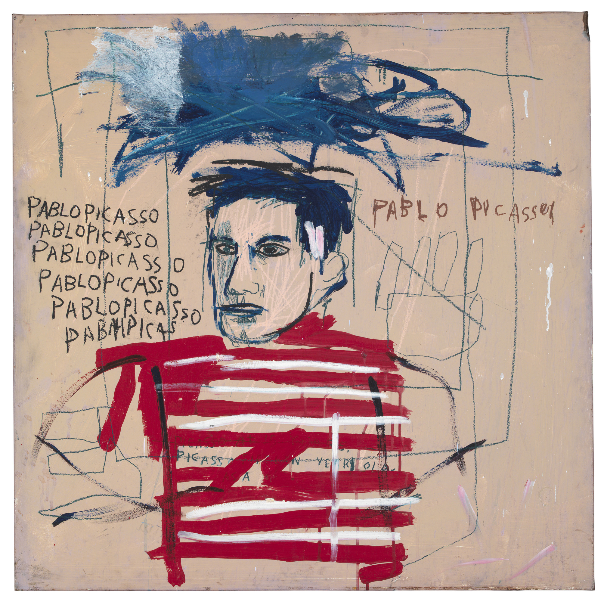 Pablo Picasso (Пабло Пикассо), 1984. Жан-Мишель Баския (Jean-Michel Basquiat) - американский художник. Неоэкспрессионизм