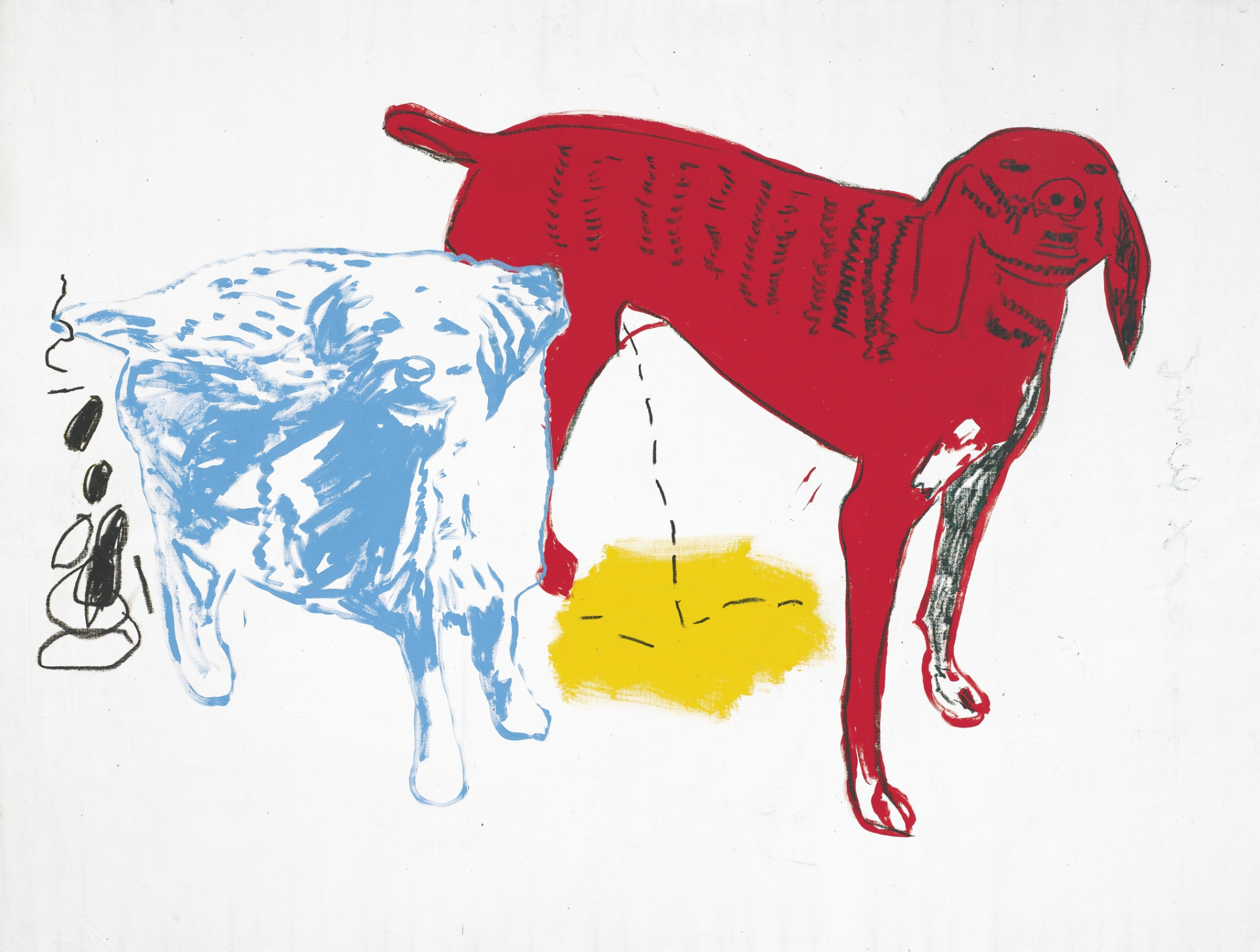 Two dogs (Две собаки), 1984. Жан-Мишель Баския (Jean-Michel Basquiat) - американский художник. Неоэкспрессионизм