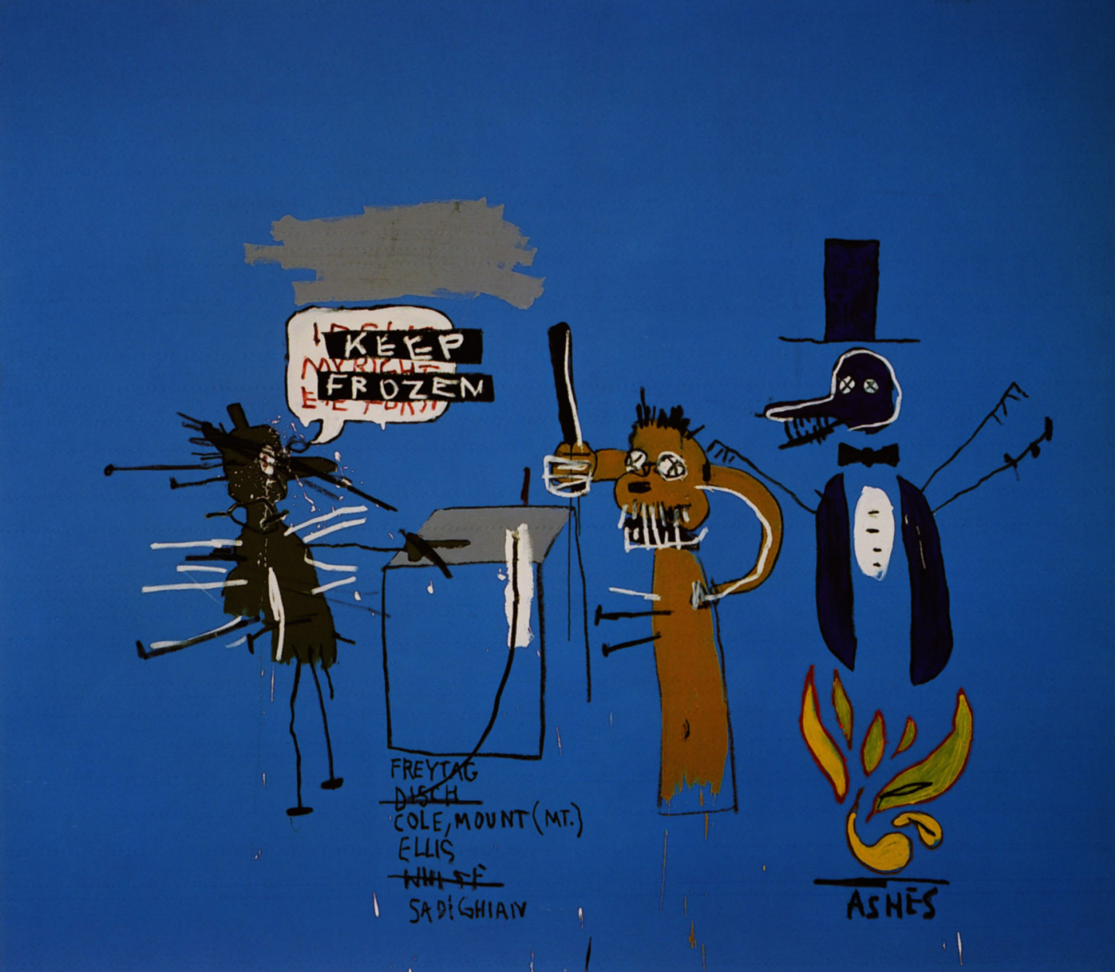 The Dingoes That Park Their Brains (Динго, паркующие свои мозги), 1988. Жан-Мишель Баския (Jean-Michel Basquiat) - американский художник. Неоэкспрессионизм