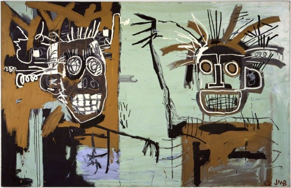 Two Heads on Gold (Две головы на золотом). Жан-Мишель Баския (Jean-Michel Basquiat) - американский художник. Неоэкспрессионизм