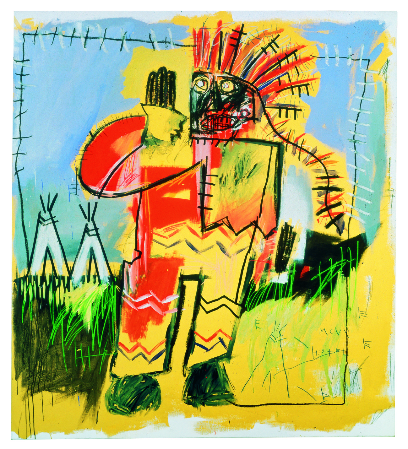 Tobacco Versus Red Chief (Табак Против Красного Вождя), 1981. Жан-Мишель Баския (Jean-Michel Basquiat) - американский художник. Неоэкспрессионизм