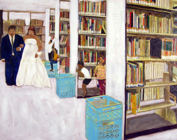 Library Wedding (Свадьба в библиотеке). Кэти Херцог (Katie Herzog) - современная американская художница. Современная живопись США