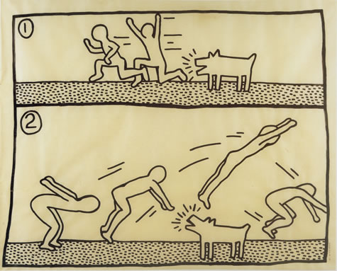 Без названия, 1981. Кит Харинг (Keith Haring) - американский художник. Искусство США 80-х
