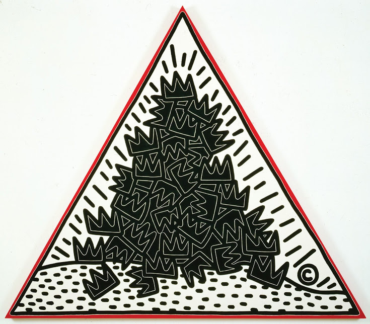 A Pile of Crowns, for Jean-Michel Basquiat (Жан-Мишелю Баскии), 1988. Кит Харинг (Keith Haring) - американский художник. Искусство США 80-х