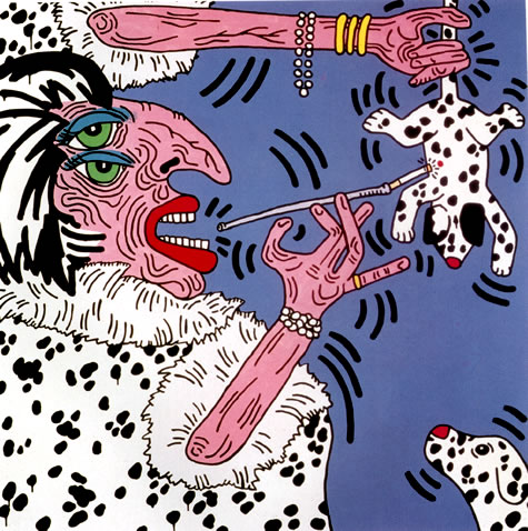 Cruella De Vil, 1984. Кит Харинг (Keith Haring) - американский художник. Искусство США 80-х