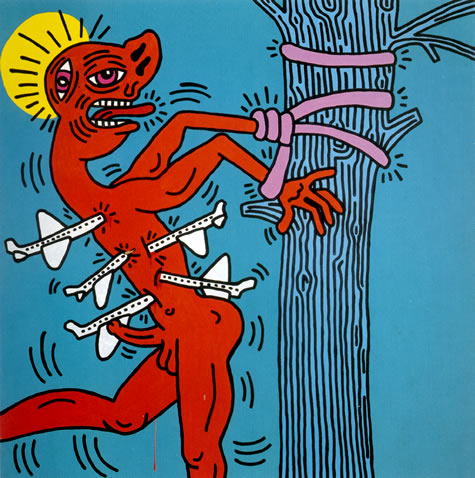 St. Sebastian, 1984. Кит Харинг (Keith Haring) - американский художник. Искусство США 80-х
