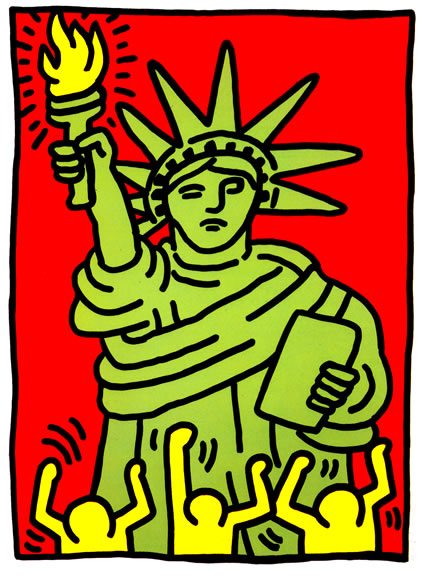 Statue of Liberty (Статуя Свободы), 1986. Кит Харинг (Keith Haring) - американский художник. Искусство США 80-х