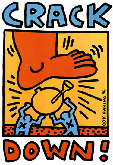 Crack Down, 1986. Кит Харинг (Keith Haring) - американский художник. Искусство США 80-х