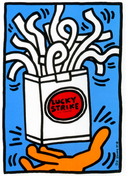 Lucky Strike, 1987. Кит Харинг (Keith Haring) - американский художник. Искусство США 80-х