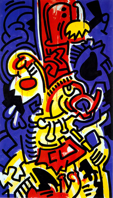 Red-Yellow-Blue No.10, 1987. Кит Харинг (Keith Haring) - американский художник. Искусство США 80-х