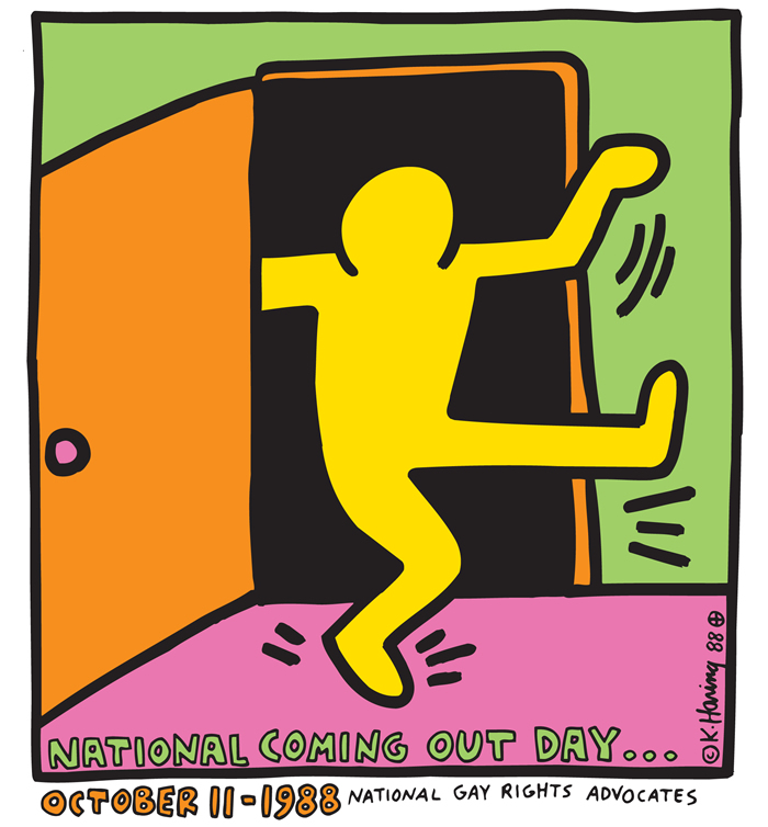 National Coming Out Day, 1988. Кит Харинг (Keith Haring) - американский художник. Искусство США 80-х
