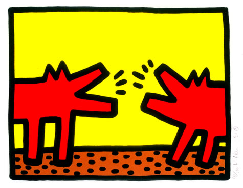 Pop Shop IV (собаки), 1989. Кит Харинг (Keith Haring) - американский художник. Искусство США 80-х