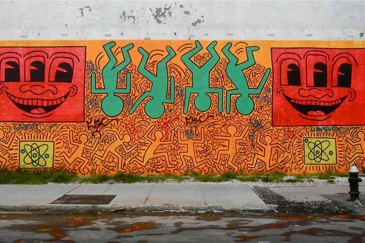Музей Bowery Mural, Нью-Йорк (стена, граффити). Кит Харинг (Keith Haring). Современное искусство США