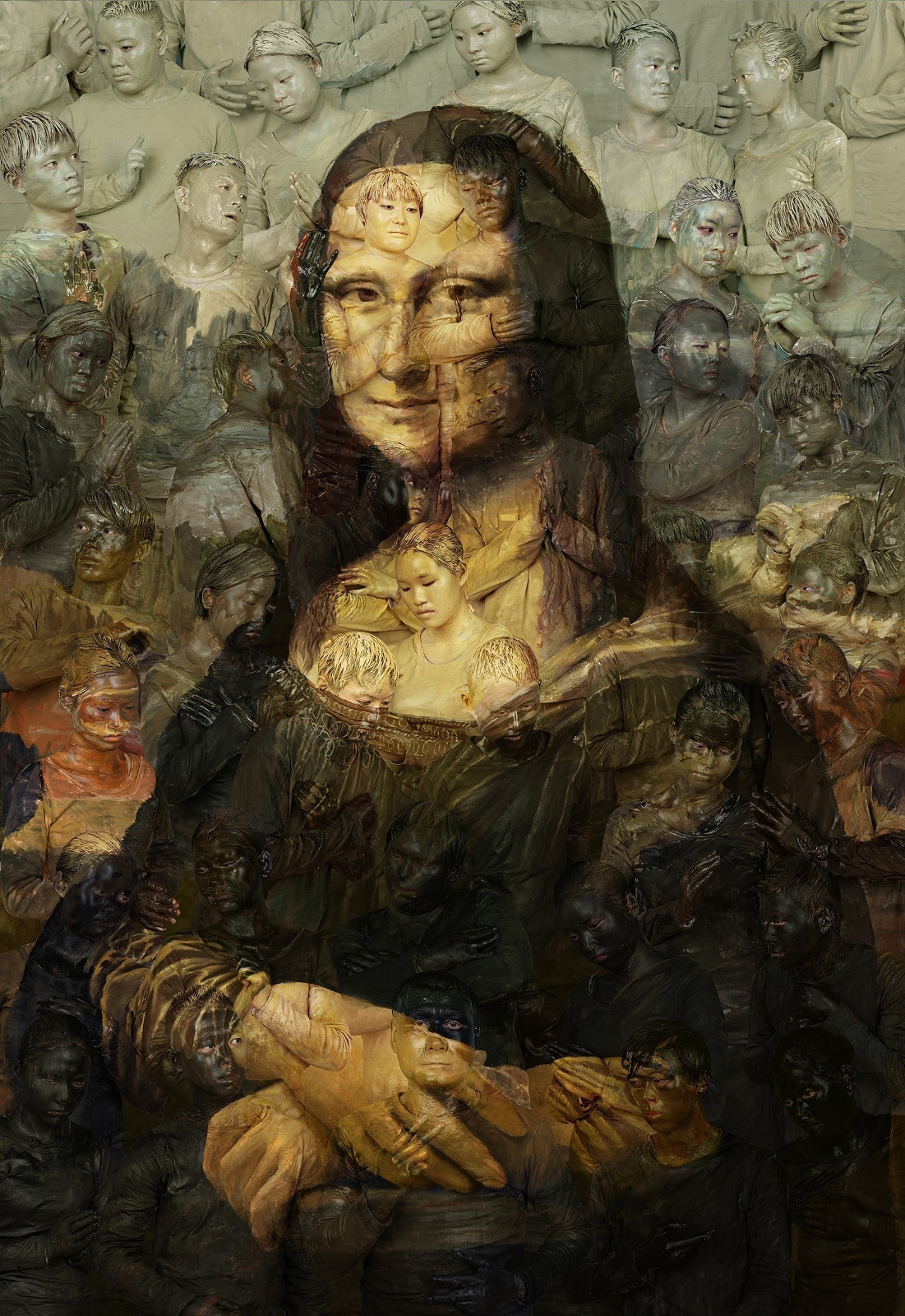 Мона Лиза. Лю Болин (Liu Bolin) - современный китайский художник, человек-невидимка. Современное искусство. Contemporary Art in China. Живопись по телу