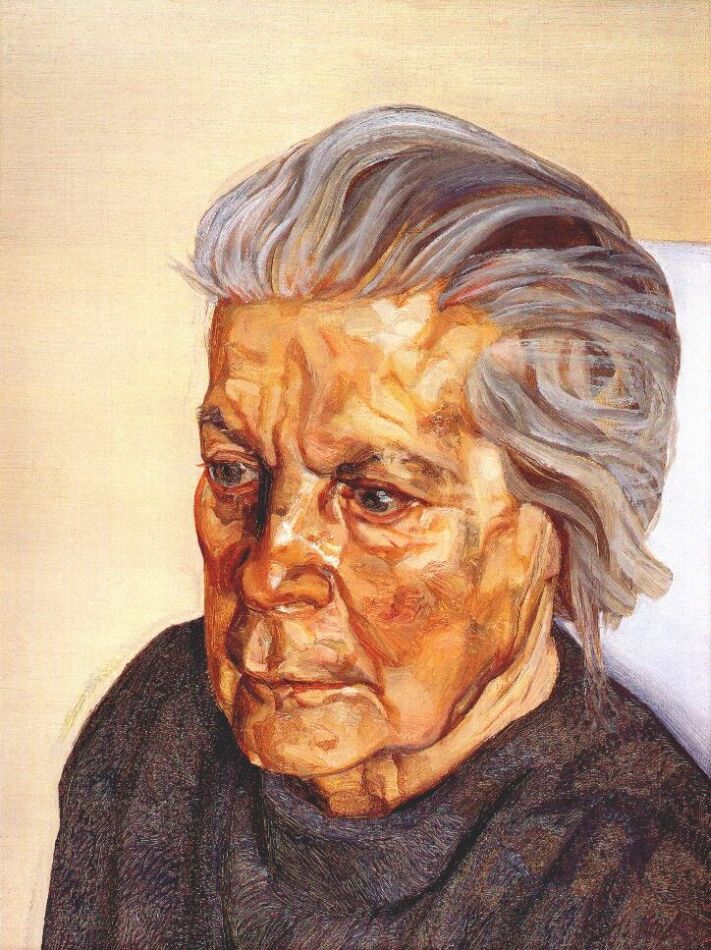 Люсьен Фрейд. Современное искусство. Современная живопись. Мать художника III, 1972