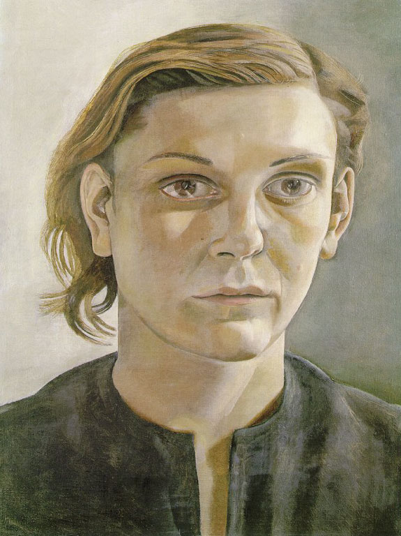 Люсьен Фрейд. Современное искусство. Современная живопись. Девушка с темными волосами, 1951