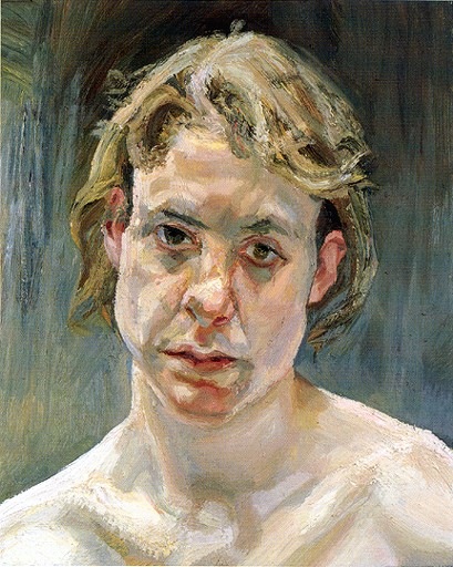 Люсьен Фрейд. Современное искусство. Современная живопись. Голова обнаженной девушки, 1999-2000