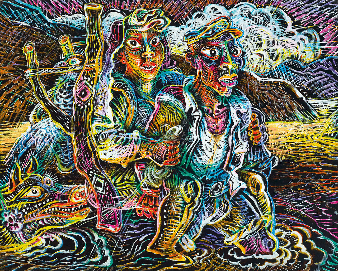 Река, 2007. Ло Чжунли (Luo Zhongli) - современный китайский художник. Современная живопись Китая. Китайский реализм