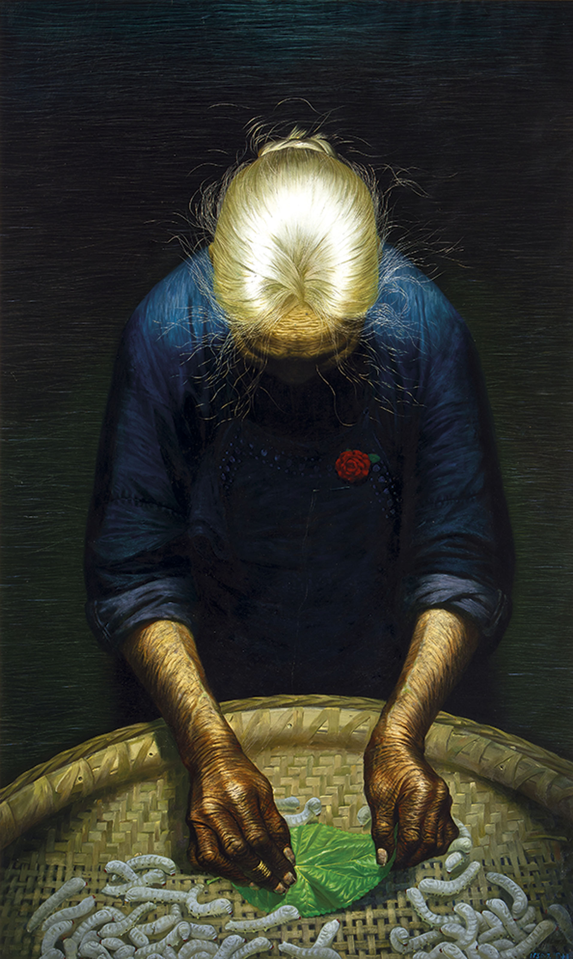 Весенние Шелкопряды, 1980. Ло Чжунли (Luo Zhongli) - современный китайский художник. Современная живопись Китая. Китайский реализм