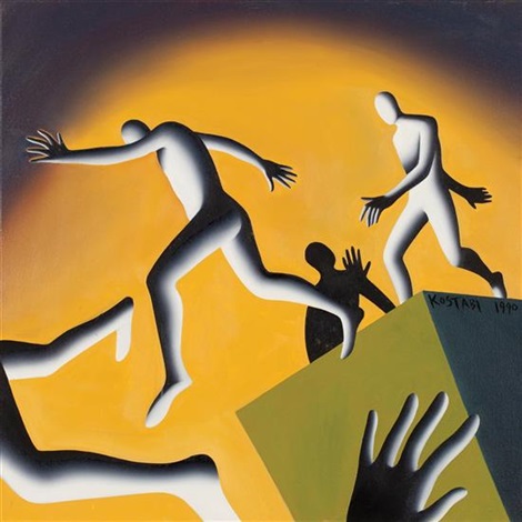 Off the Top (С вершины), 1990. Марк Костаби (Mark Kostabi) - современный художник. Современная живопись