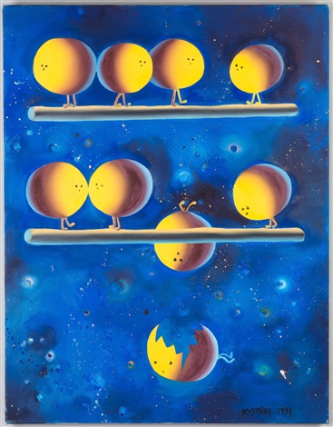 Fall Guy, 1991. Марк Костаби (Mark Kostabi) - современный художник. Современная живопись