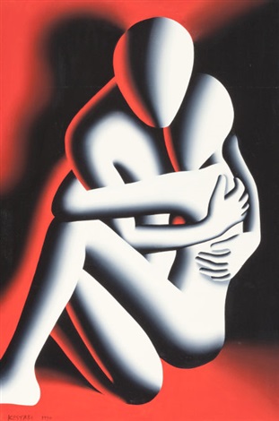 The Embrace (Объятия), 1990. Марк Костаби (Mark Kostabi) - современный художник. Современная живопись
