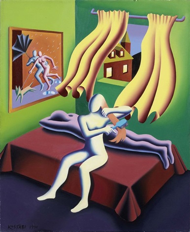 Disentanglement (Распутывание), 1991. Марк Костаби (Mark Kostabi) - современный художник. Современная живопись