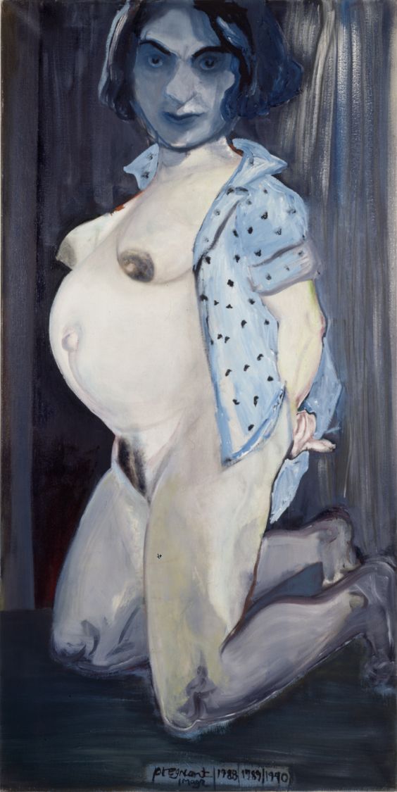 Марлен Дюма (Marlene Dumas). Современная живопись. Pregnant, 1988-90