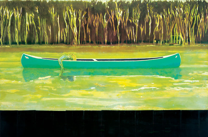 Canoe-Lake, 1997. Питер Дойг (Peter Doig) - современный шотландский художник, Номинант премии Тернера 1994. Современная живопись. Contemporary art, paintings