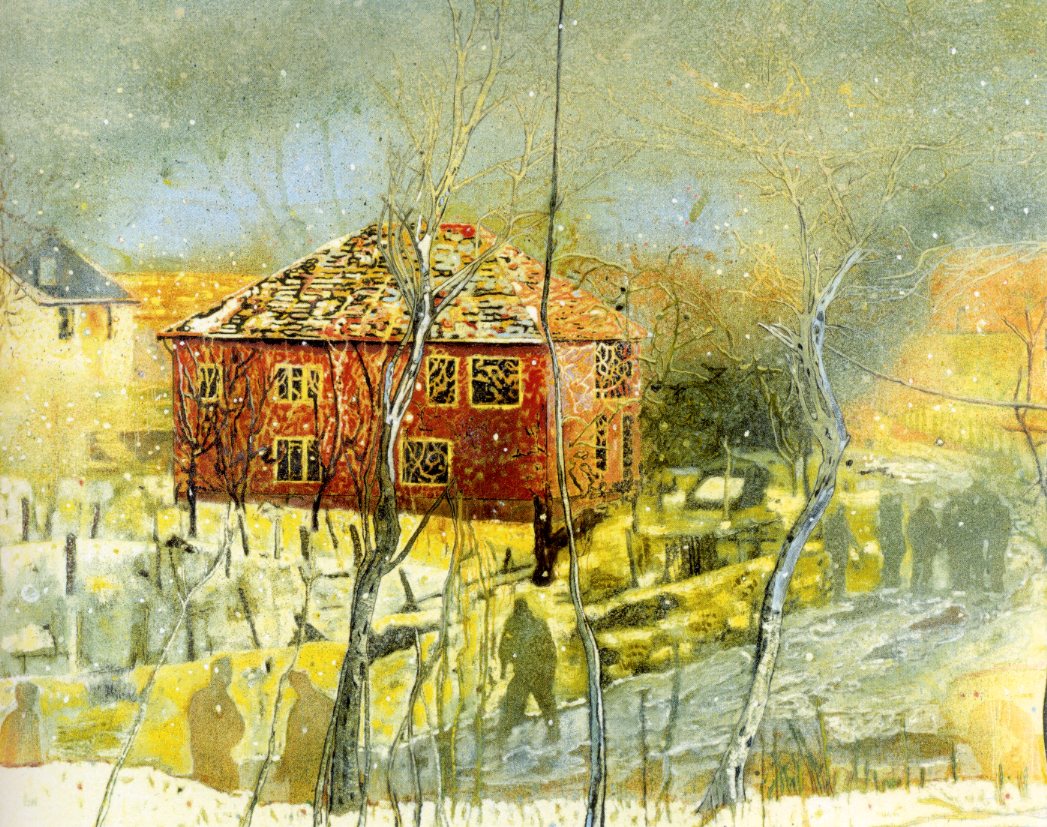 Red House, 1995. Питер Дойг (Peter Doig) - современный шотландский художник, Номинант премии Тернера 1994. Современная живопись. Contemporary art, paintings