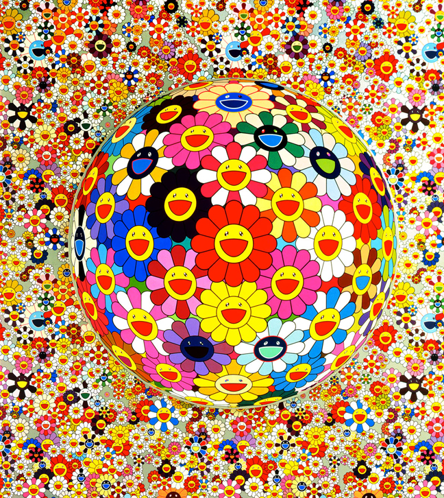 Такаси Мураками (Takashi Murakami). Современное искусство Японии. Японская живопись. Цветочный шар, 2002