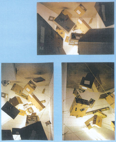 Томас Хиршхорн (Thomas Hirschhorn). Современное искусство. Инсталляция Летающие коробки (Flying Boxes), 1993